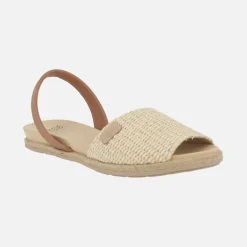 Abarcas menorquinas Castell Dora yute rafia en beige