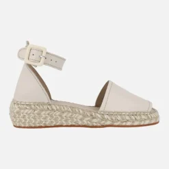 Alpargatas bajas de piel con pulsera al tobillo