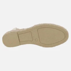 Alpargatas bajas en rafia trenzada beige con cintas