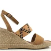 Alpargatas beige con banda elástica y pulsera al tobillo mujer