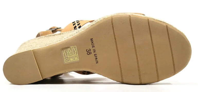 Alpargatas beige con banda elástica y pulsera al tobillo mujer