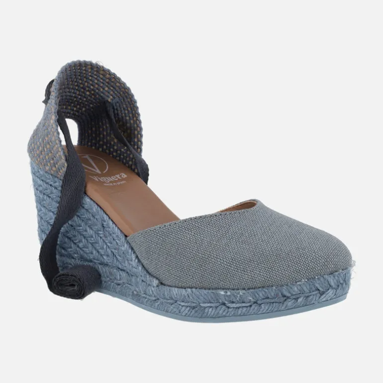 Alpargatas de lino con cintas para mujer Viguera