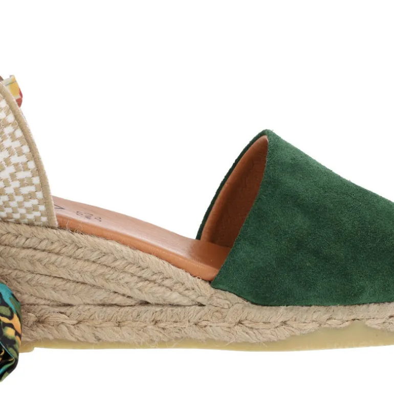 Alpargatas de serraje con cintas estampadas