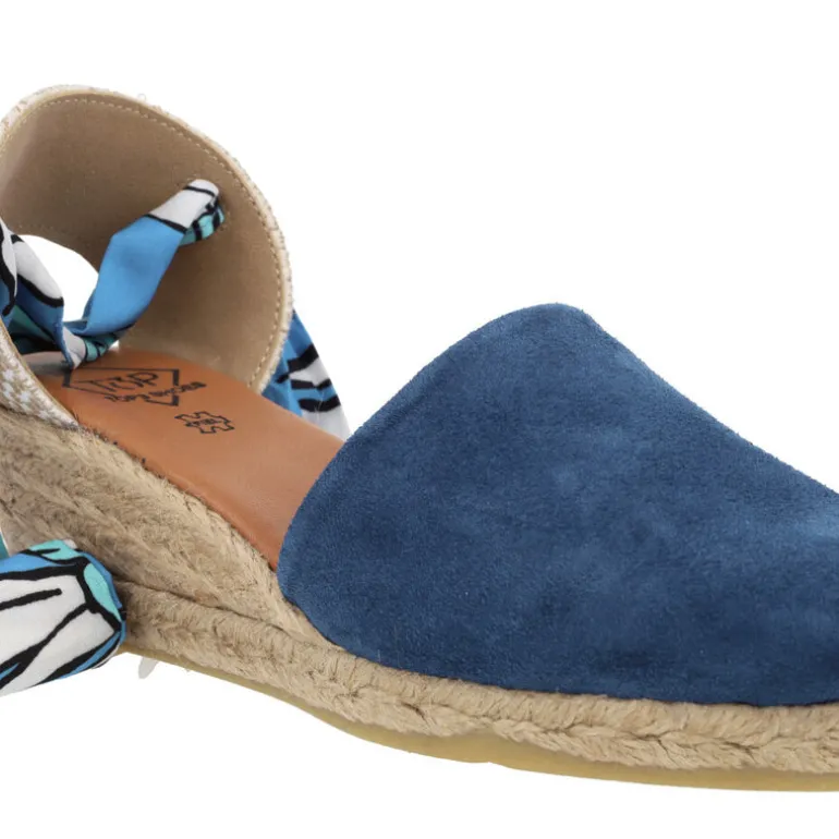 Alpargatas de serraje con cintas estampadas