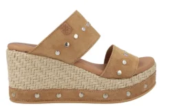 Alpargatas Marion cuero con plataforma y tachas