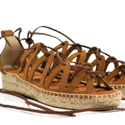 Alpargatas Pizarra para mujer con cintas estilo romanas