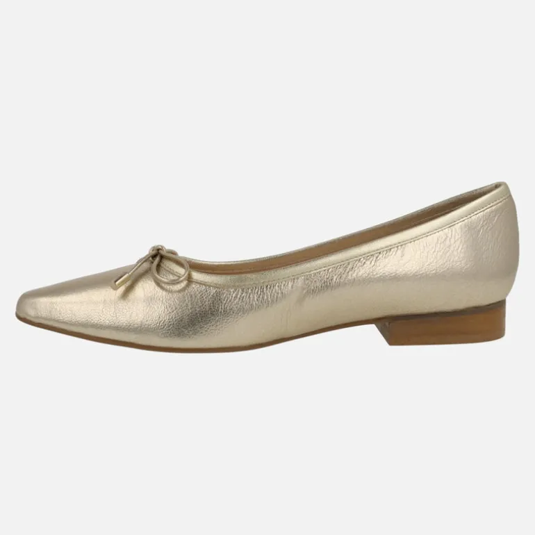 Bailarinas con lazo en piel metalizada oro