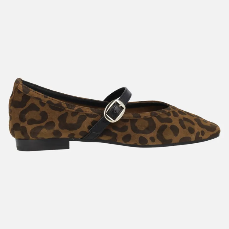 Bailarinas con pulsera en serraje leopardo