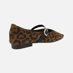 Bailarinas con pulsera en serraje leopardo