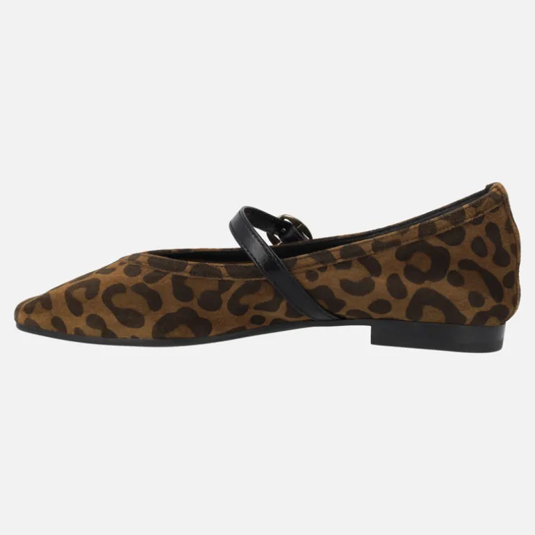 Bailarinas con pulsera en serraje leopardo