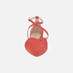 Bailarinas de ante y tejido rejilla con pulseras cruzadas