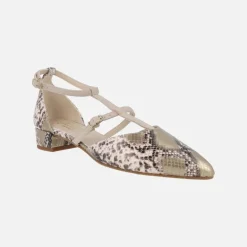 Bailarinas de piel en animal print serpiente con pulseras