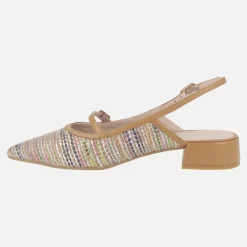 Bailarinas destalonadas Amisanti-X en tejido efecto rafia multicolor de LODI