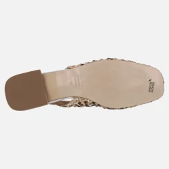 Bailarinas destalonadas de piel trenzada multi metal Olimpia