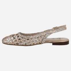 Bailarinas destalonadas en piel trenzada multicolor