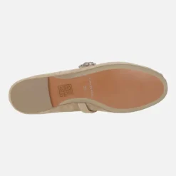 Bailarinas en ante beige con pulsera de pedrería