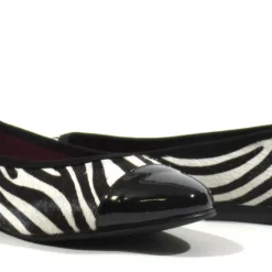 Bailarinas en combinado de cebra y charol negro