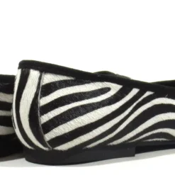 Bailarinas en combinado de cebra y charol negro