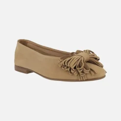 Bailarinas en serraje camel con lazo