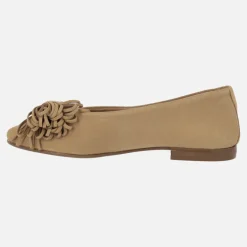 Bailarinas en serraje camel con lazo