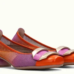 Bailarinas Hispanitas con tacón Salma combinado naranja fucsia