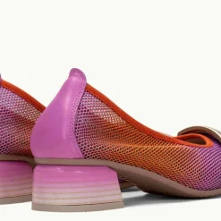 Bailarinas Hispanitas con tacón Salma combinado naranja fucsia