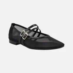 Bailarinas mercedes en rejilla negra con doble pulsera