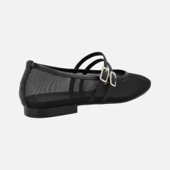Bailarinas mercedes en rejilla negra con doble pulsera