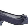 Bailarinas multimaterial azul marino con cadena