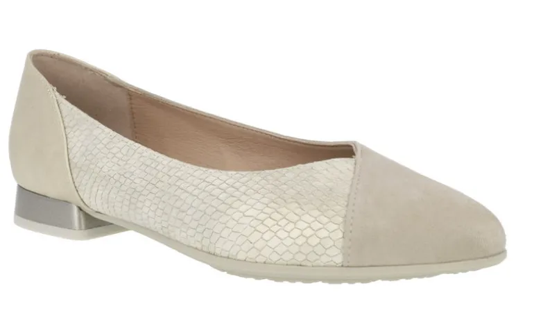 Bailarinas multimaterial en combinado beige