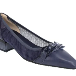 Bailarinas multimaterial azul marino con cadena