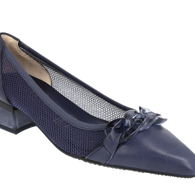Bailarinas multimaterial azul marino con cadena