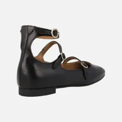 Bailarinas negras de piel con tres pulseras Alpe Anais