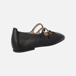 Bailarinas negras de piel con dos hebillas Berley