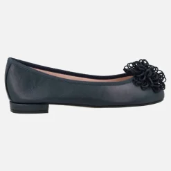 Bailarinas planas de piel Coral con moña
