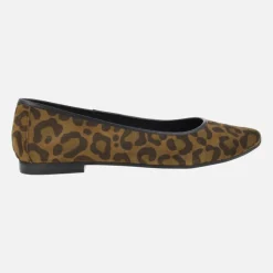 Bailarinas planas en serraje animal print leopardo