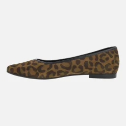 Bailarinas planas en serraje animal print leopardo