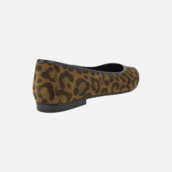 Bailarinas planas en serraje animal print leopardo