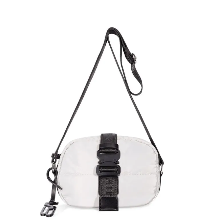 Bandolera Maia en tejido acolchado gris nube