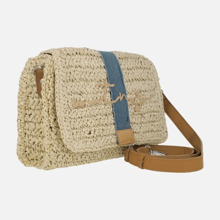 Bolsos bandolera Ander en tejido rafia con bordado Mtng