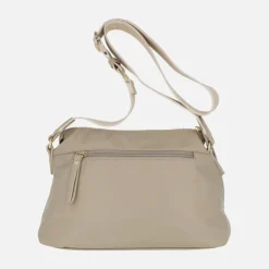 Bolsos bandolera Carmela en combinado de piel y tejido