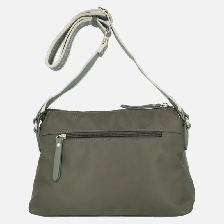 Bolsos bandolera Carmela en combinado de piel y tejido