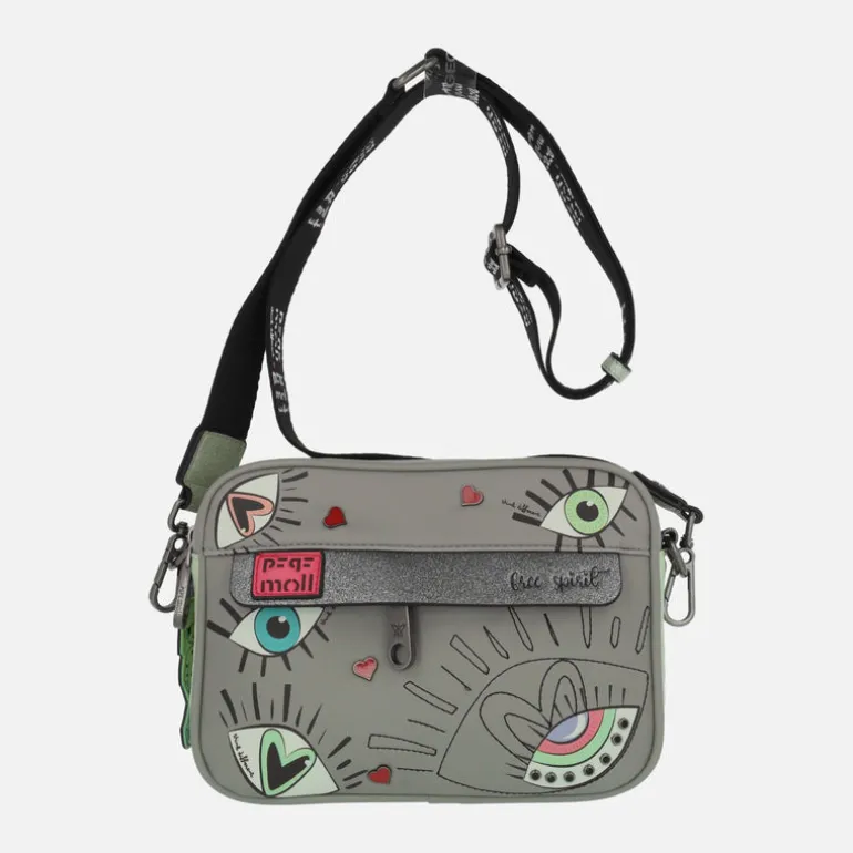 Bolsos bandolera con diseño de ojos y corazones