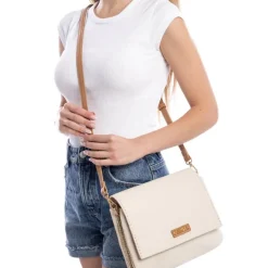 Bolsos bandolera de piel Carmela en combinado hielo