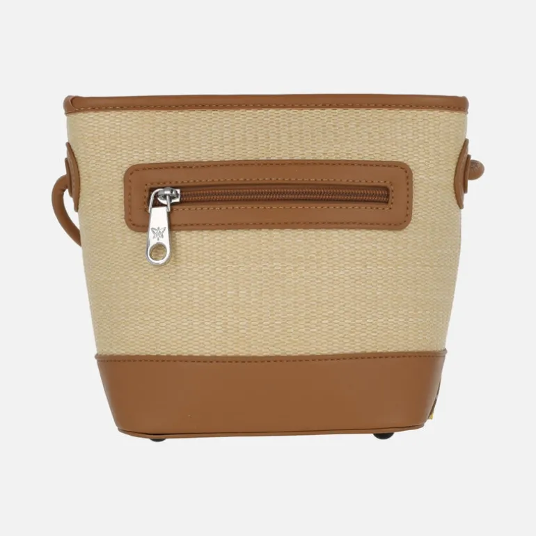 Bolsos bandolera en combinado rafia con adorno de cuerdas