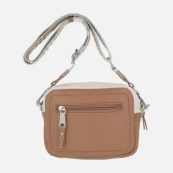 Bolsos bandolera en combinado camel y beige Pepe Moll