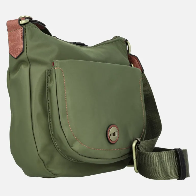Bolsos bandolera en tejido nylon con maxi bolsillo delantero