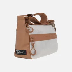 Bolsos bandolera Hispanitas en combinado blanco y cuero