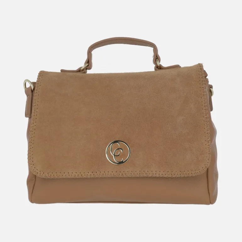 Bolsos bandolera multi material Carmela en combinado camel