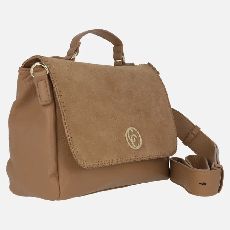 Bolsos bandolera multi material Carmela en combinado camel